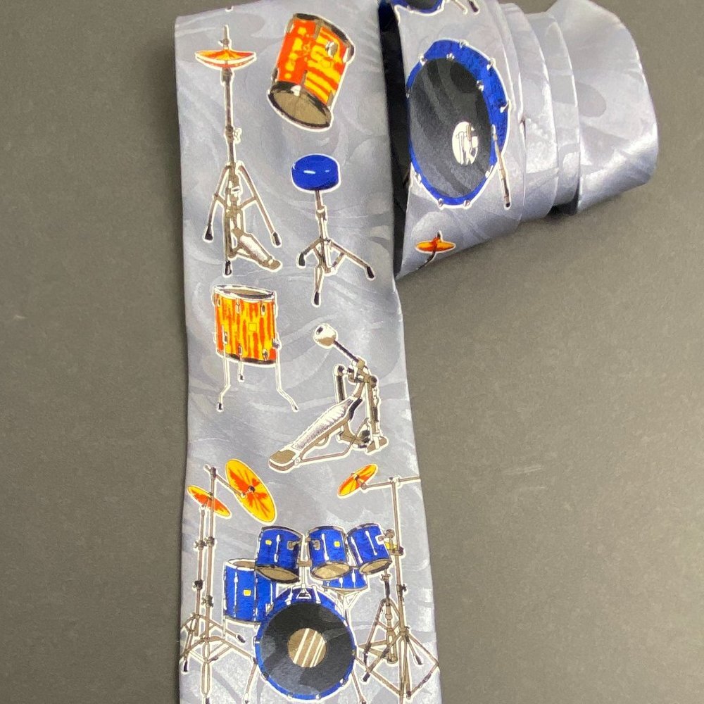 Vintage Gold City Tie Orchestra Drums Music print